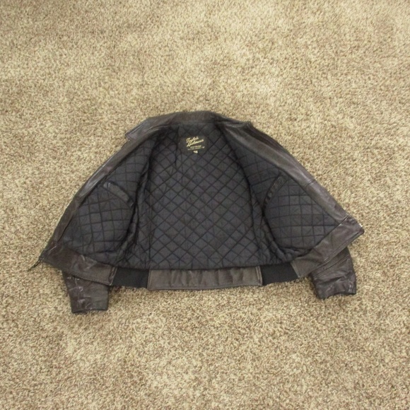 Taylor's Leatherwear Vintage Leather Jacket Men's Medium Dark Brown Full Zip - Picture 3 of 11